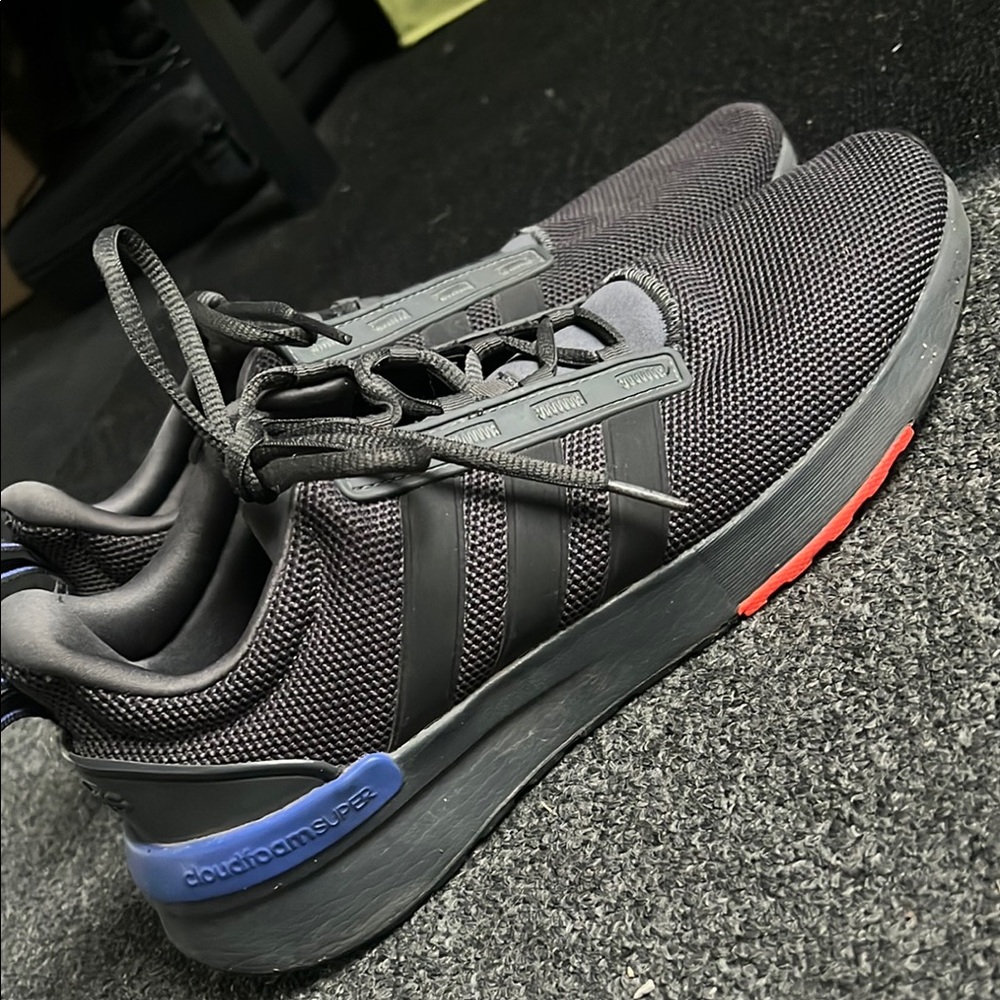 Adidas cloud foam super Black and Blue Sneakers with Performance Cushioning